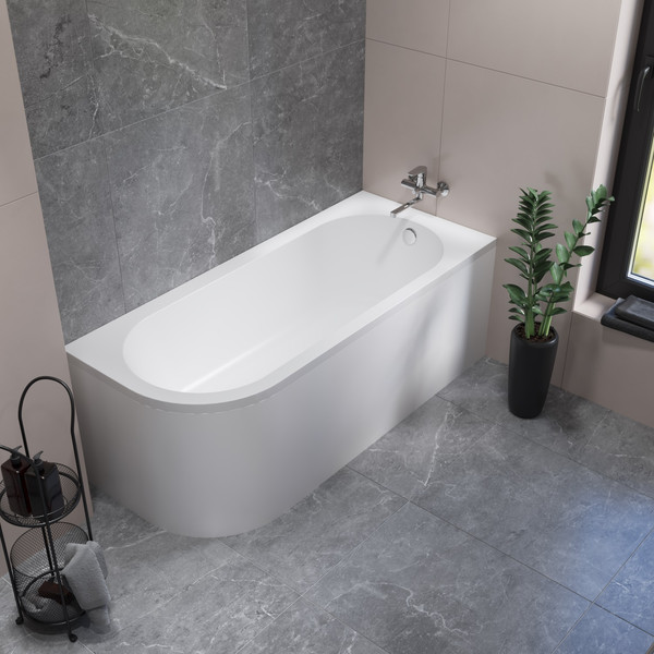 Ванна акриловая Lauter Monaco 170x72.5 / 2113170R (с каркасом и сифоном 21Y11030 хром)