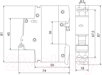 Дифференциальный автомат TDM SQ0202-0065