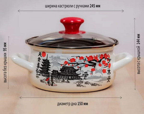 Кастрюля КМЗ Ветка сакуры-Экстра / 61904-102/4.02