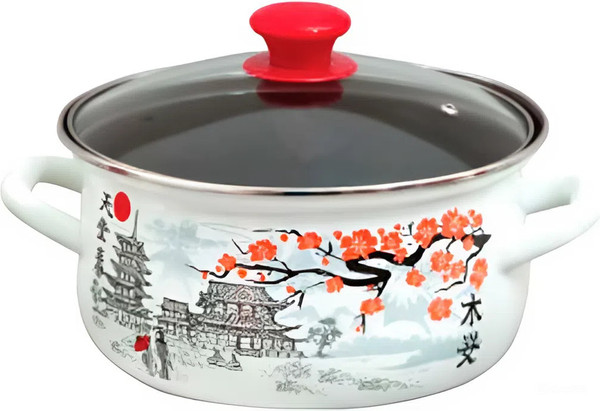 Кастрюля КМЗ Ветка сакуры-Экстра / 61904-122/4.02 - фото