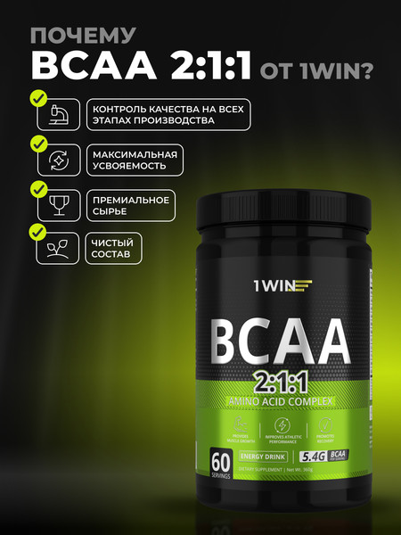 Аминокислоты BCAA 1WIN 2:1:1