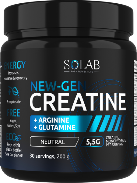 Креатин SOLAB Моногидрат с глютамином, аргинином - фото