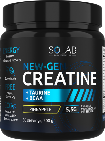 Креатин SOLAB Моногидрат с Таурином, ВСАА - фото