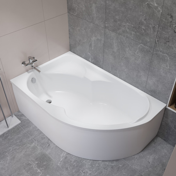 Ванна акриловая Lauter Geneva 170x105 / 2103170L (с ножками и сифоном 21Y32000 хром)