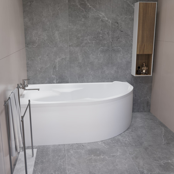 Ванна акриловая Lauter Geneva 170x105 / 2103170L (с ножками и сифоном 21Y32001 матовый черный)