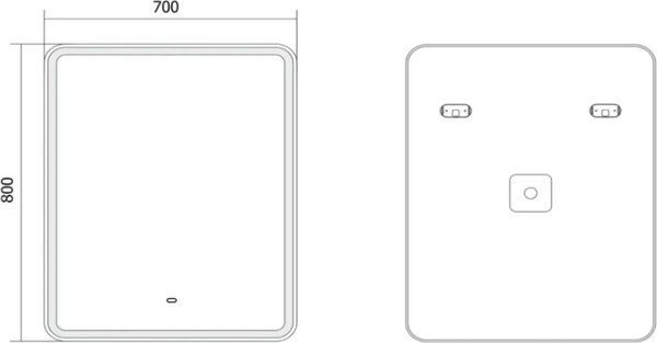 Зеркало Axus Conrad 70x80 Влагостойкое с подсветкой и гравировкой