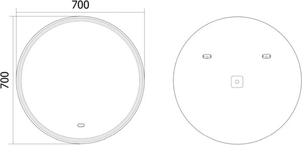 Зеркало Axus Silvio 70x70 Влагостойкое с подсветкой и гравировкой