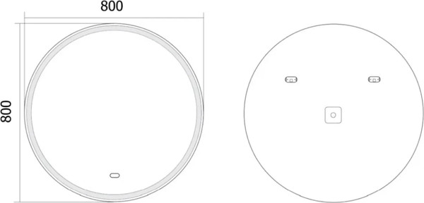 Зеркало Axus Silvio 80x80 Влагостойкое с подсветкой и гравировкой