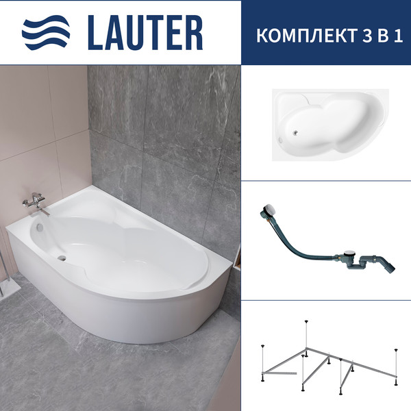 Ванна акриловая Lauter Geneva 170x105 / 2103170L - фото