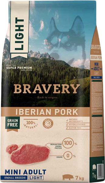 Сухой корм для собак BRAVERY Монопротеиновый беззерновой с иберийской свининой - фото