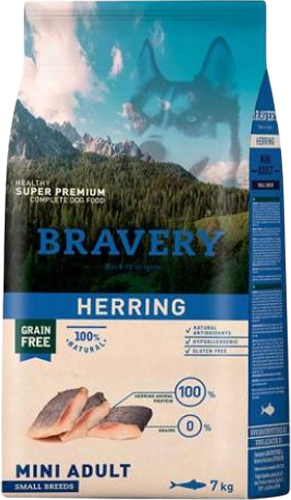 Сухой корм для собак BRAVERY Монопротеиновый беззерновой с сельдью - фото