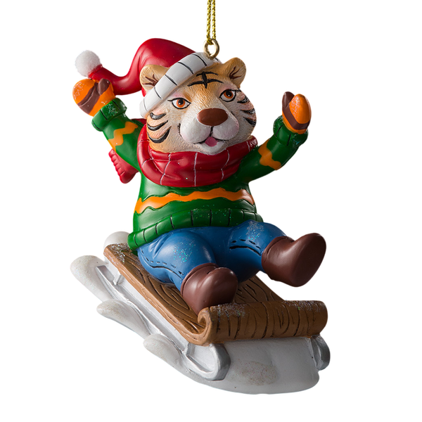Елочная игрушка Erich Krause Decor. Тигренок на санках / 53605 - фото