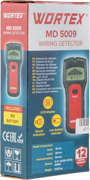 Детектор скрытой проводки Wortex MD 5009 / 1323901