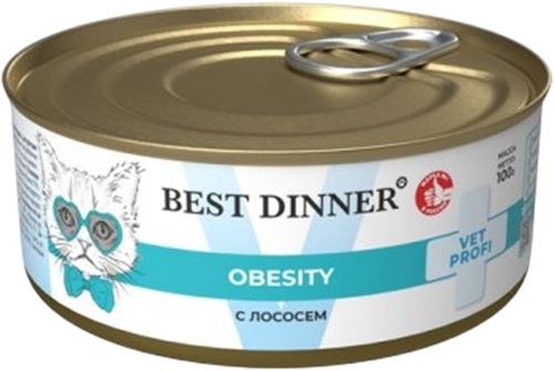 Влажный ветеринарный корм для кошек Best Dinner Vet Profi Obesity с лососем - фото
