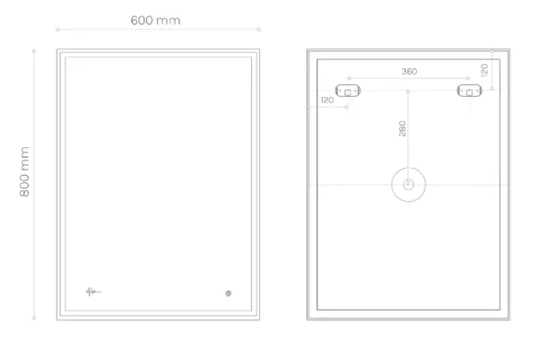 Зеркало Axus Minio 60x80 Влагостойкое с подсветкой