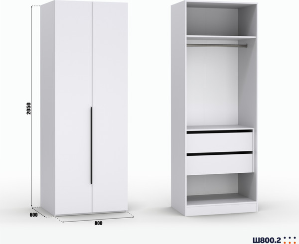 Шкаф Кастанье Модерн Ш 800.2