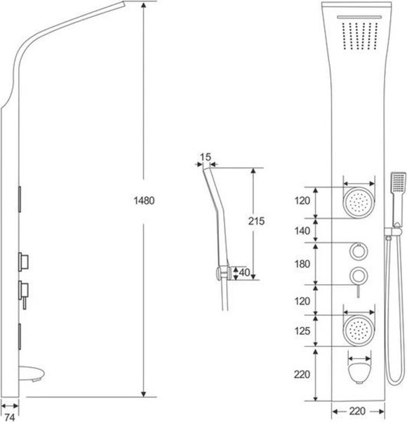 Душевая панель Cerutti Spa Twin W