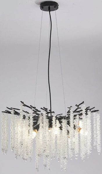 Люстра Estares Roxana 65 E14х8 R-600x1200-BLACK/CRYSTAL-220-IP20 - фото