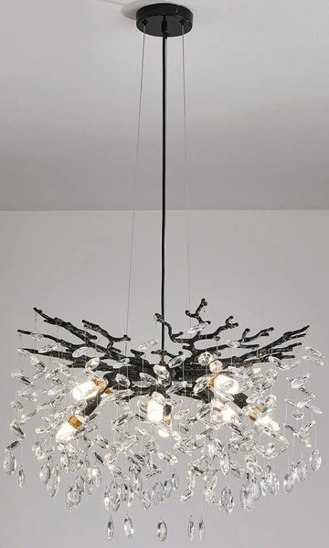 Люстра Estares Roxana 55 E14х8 R-600x1200-BLACK/CRYSTAL-220-IP20 - фото