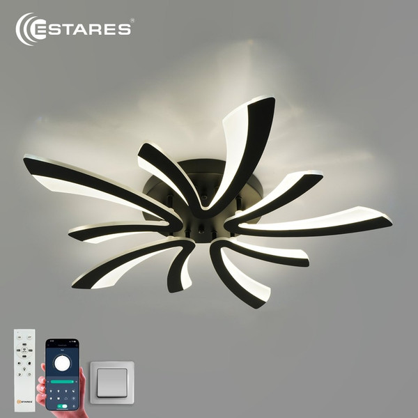 Люстра Estares Alessia 100W 5F-APP-750х76-BLACK/WHITE-220-IP20