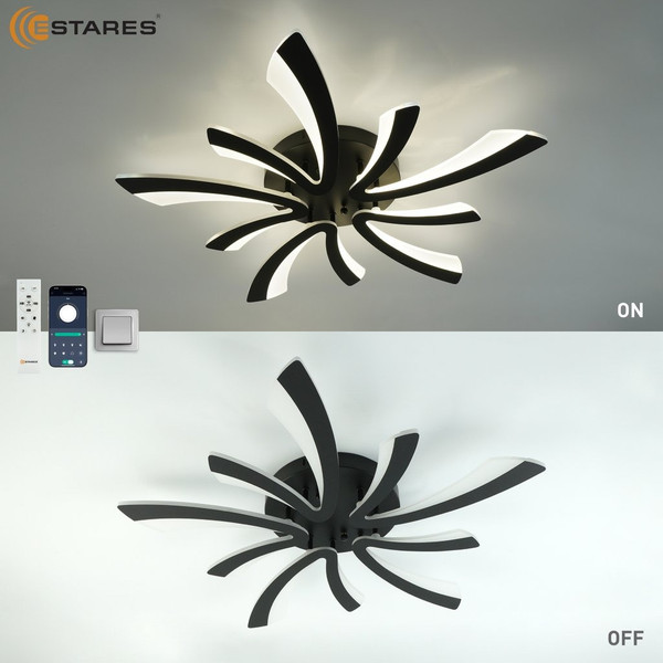 Люстра Estares Alessia 100W 5F-APP-750х76-BLACK/WHITE-220-IP20