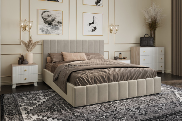 Двуспальная кровать Bravo Мебель Нельсон 160х200 без ПМ стандарт 3 вариант 