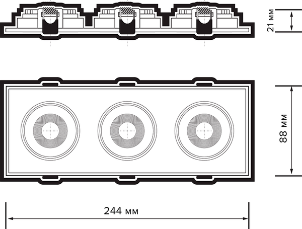 Точечный светильник JAZZway PSP-S 413 3x8Вт 4000К / 5048379