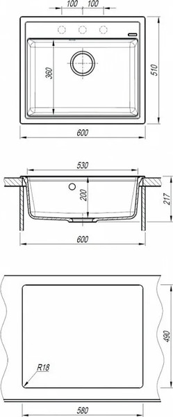 Мойка кухонная Abber Quarz AQ2902B