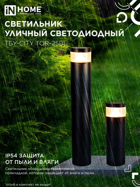 Светильник уличный INhome ТБУ-CITY LID-25BL / 4690612062600
