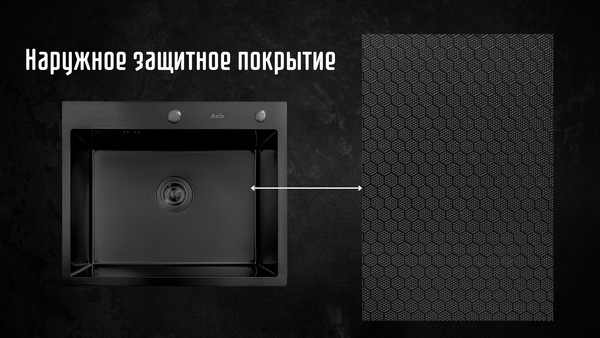 Мойка кухонная Astir PVD Black Decor 60x50B