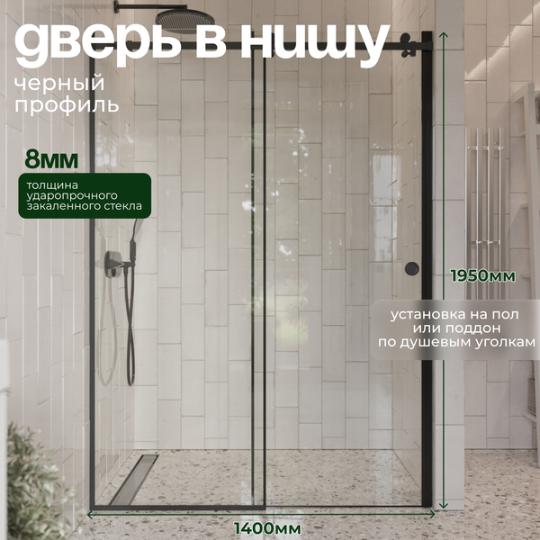 Душевая дверь Benetto BEN_501_BL_C 195x140