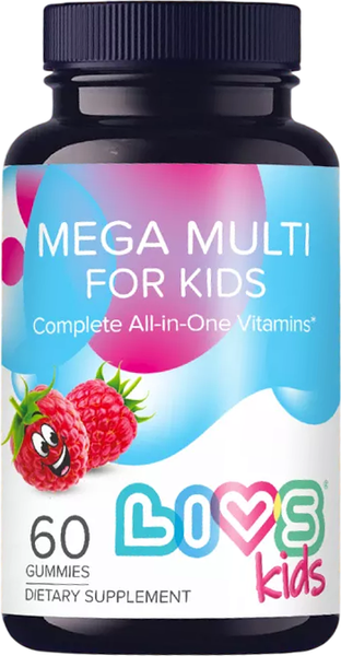 Мультивитаминный комплекс LIVS Мега Малина мармеладные пастилки для детей - фото