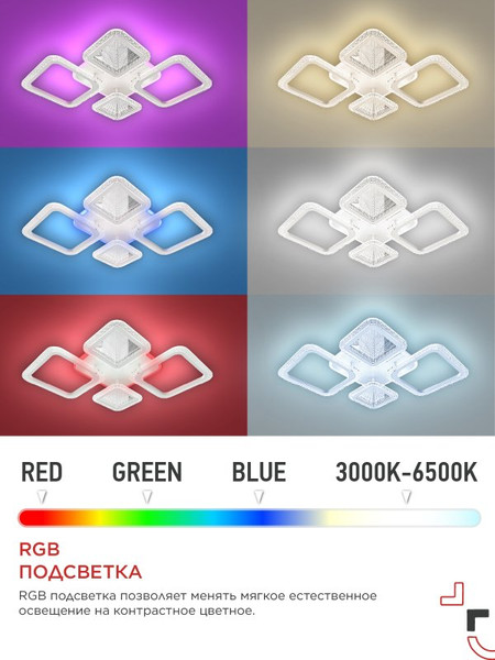 Люстра INhome Elegant Space-120RGB-WH-BG / 4690612062327