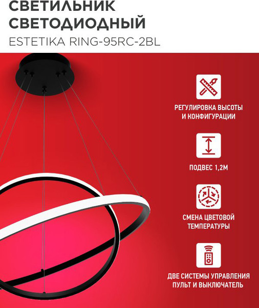 Потолочный светильник INhome Estetika Ring-95RC-2BL / 4690612062501