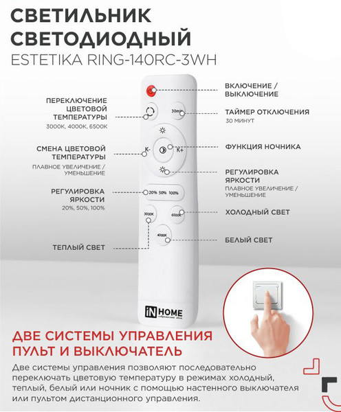 Люстра INhome Estetika Ring-140RC-3BL / 4690612062471