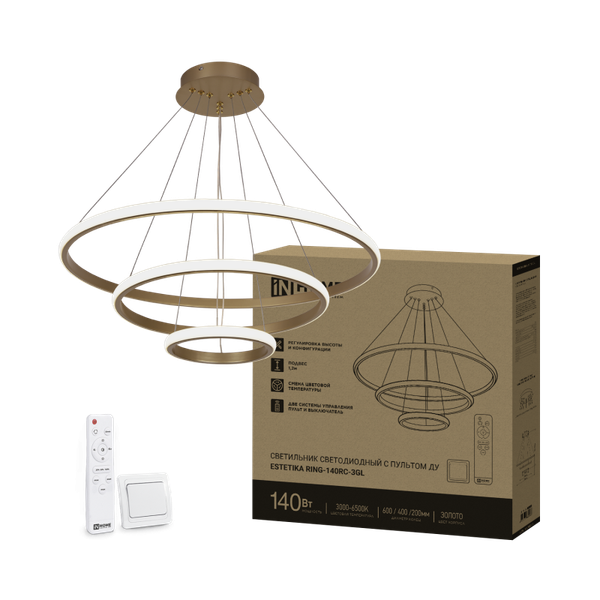 Люстра INhome Estetika Ring-140RC-3GL / 4690612062488