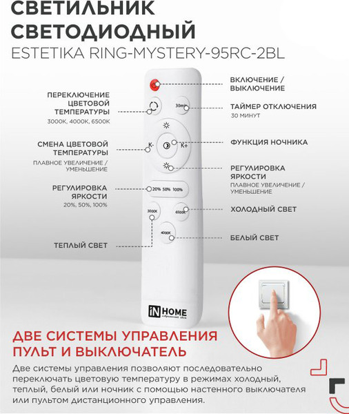 Потолочный светильник INhome Estetika Ring-Mystery-95RC-2BL / 4690612062525