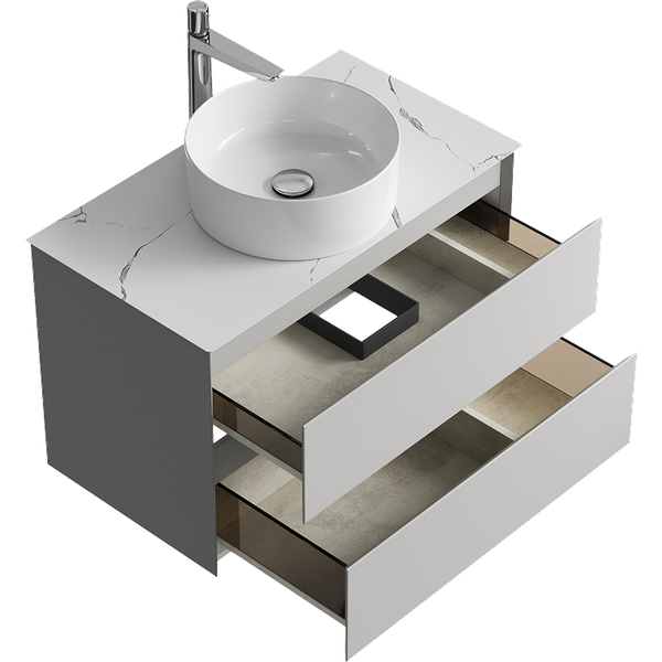Тумба под умывальник Aqwella Geometria GE01082ST+STG814X476MW