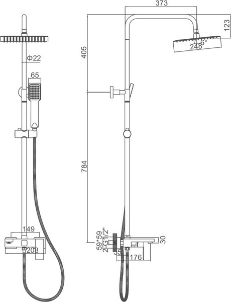 Душевая система со смесителем Ledeme L72425