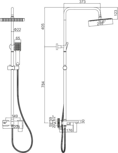 Душевая система со смесителем Ledeme L72425D