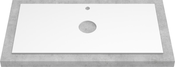 Столешница для тумбы в ванную ЗОВ 2 выреза / M19W100C2 - фото