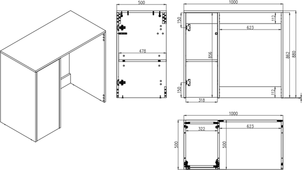 Тумба под умывальник ЗОВ Стамбул Премиум 100 / S100LWP0LWPWMD