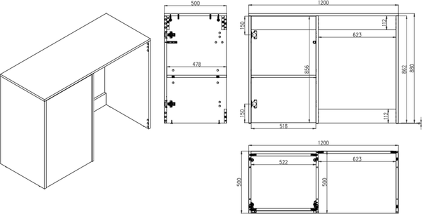 Тумба под умывальник ЗОВ Стамбул Премиум 120 / S120LWP0LWPWMD