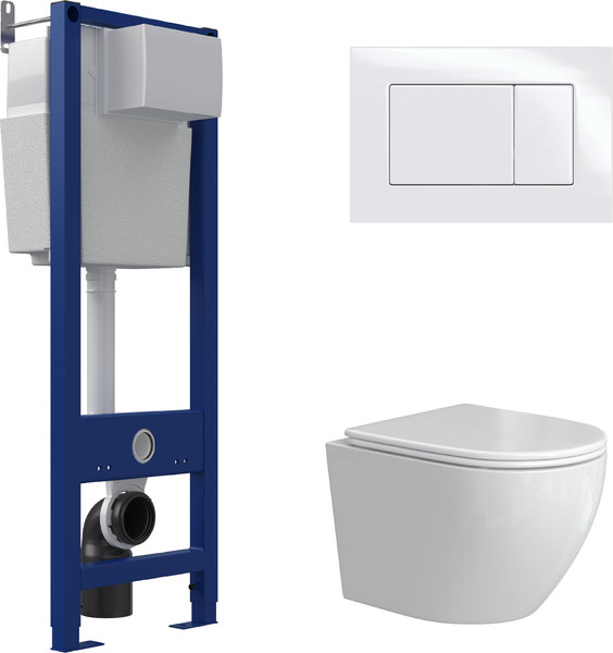 Унитаз подвесной с инсталляцией Berges Okus Rimless / 043027 - фото