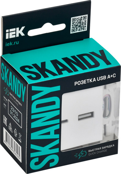 Розетка IEK Skandy SK-U22-D31-K01