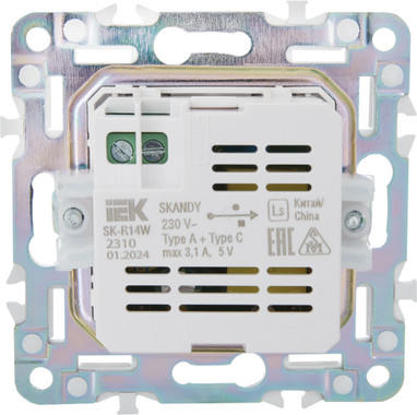 Розетка IEK Skandy SK-U22-D31-K01