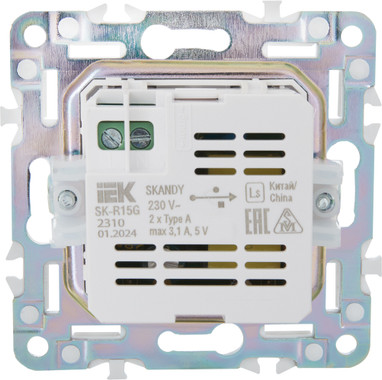 Розетка IEK Skandy SK-U21-D31-K53