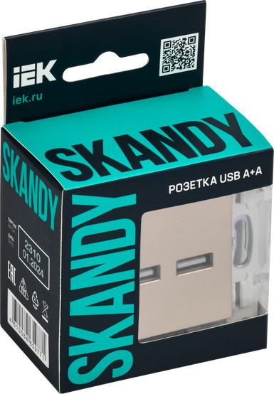 Розетка IEK Skandy SK-U21-D31-K98