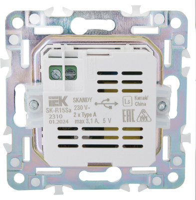 Розетка IEK Skandy SK-U21-D31-K98