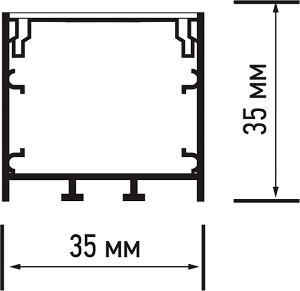 Профиль для светодиодной ленты JAZZway PAL 3535-Black L2000 / 5059054
